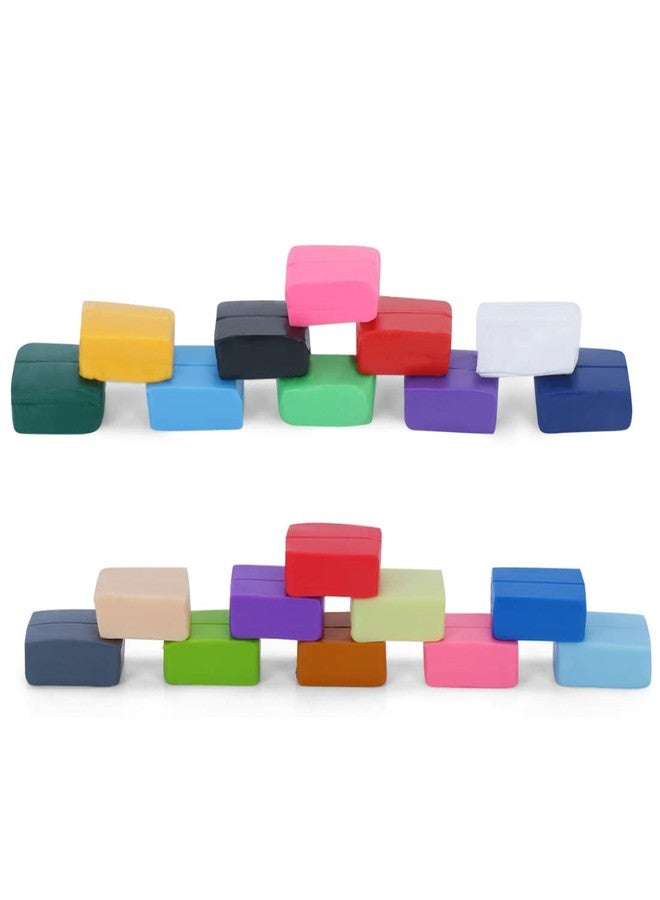 Oytra Polymer Clay Oven Bake Set 20 Colors Non Air Dry Plasticine PVC Material for Jewelry Earring Miniature Keychain Making for Beginners and Professional - Image 2
